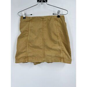 Women’s Free People Modern Femme‎ Golden Fields Yellow Denim Mini Skirt Size 4